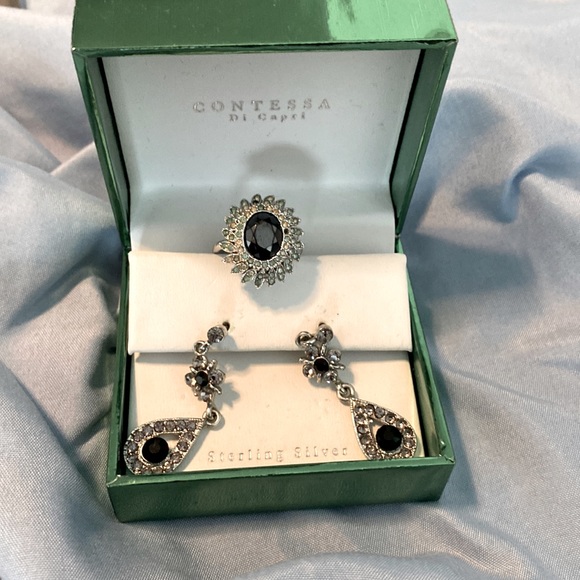 Black Onyx Earrings and Ring - Picture 1 of 1
